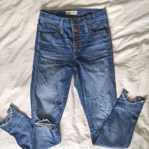 Madewell High Riser Skinny Skinny Distressed